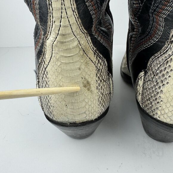 Dan Post  Snakeskin Leather Cowboy Boots Women’s Western Boho Rodeo, Sz. 8M - Picture 13 of 14